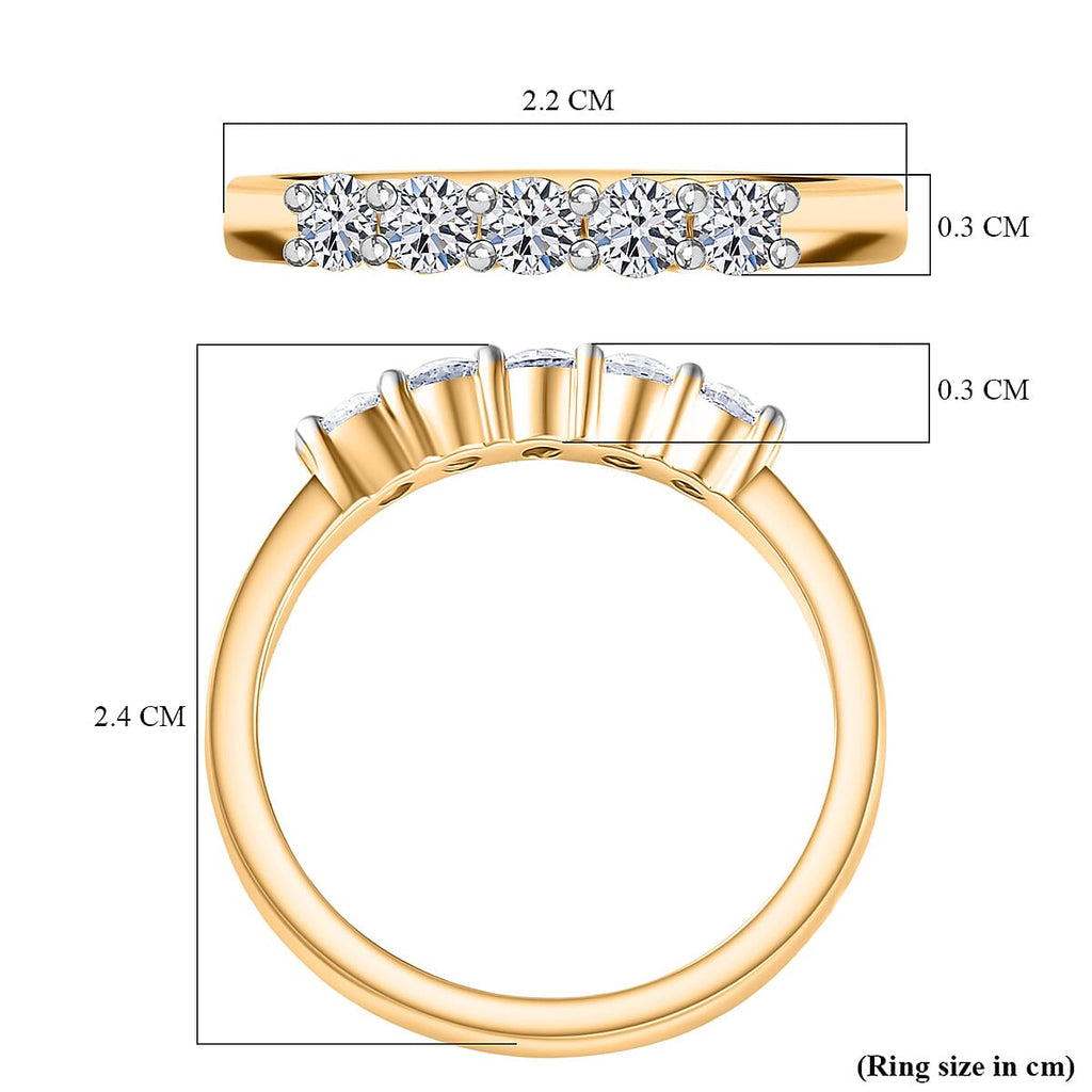 Luxuriant Lab Grown Diamond Ring in 18K YG VermeilSterling Silver  0.525  Ct.