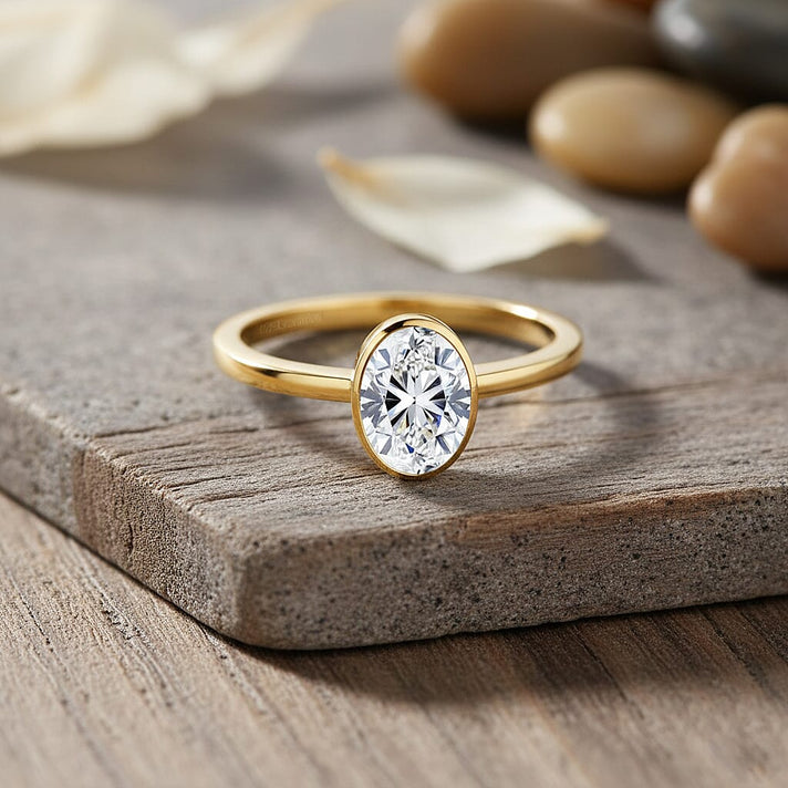 LUXURIANT 1 Ct. Lab Grown Diamond Solitaire Ring in 18K Vermeil Yellow Gold Sterling Silver 8367670 2
