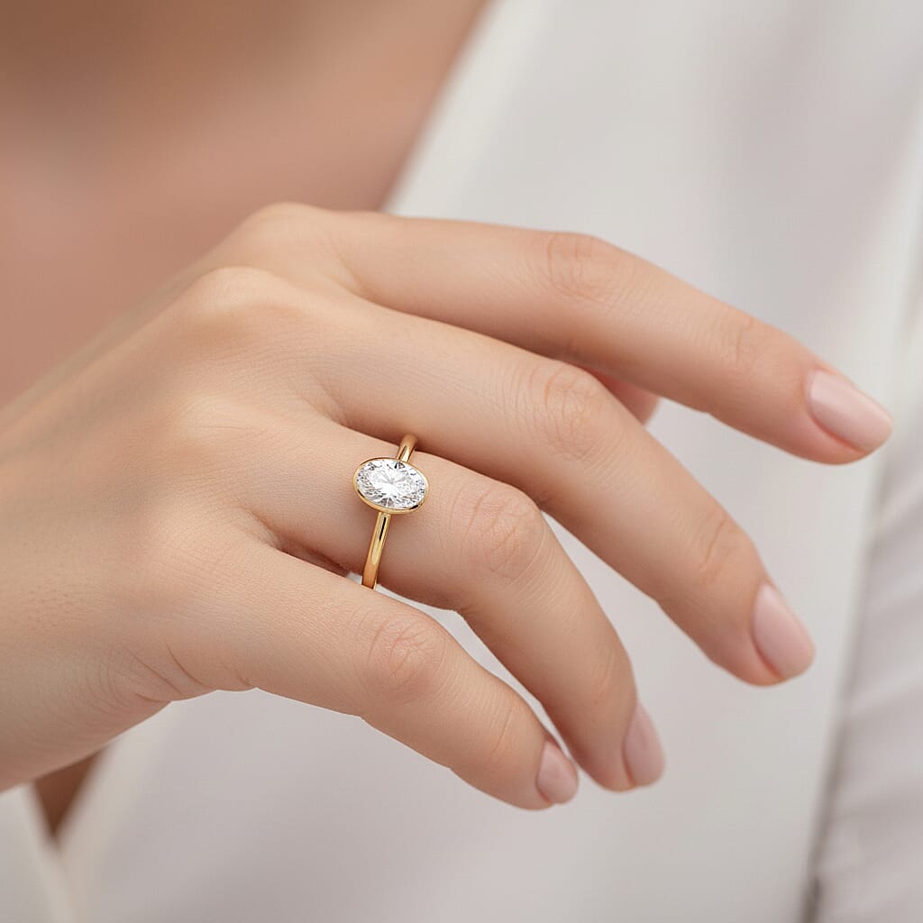 LUXURIANT 1 Ct. Lab Grown Diamond Solitaire Ring in 18K Vermeil Yellow Gold Sterling Silver 8367688 3
