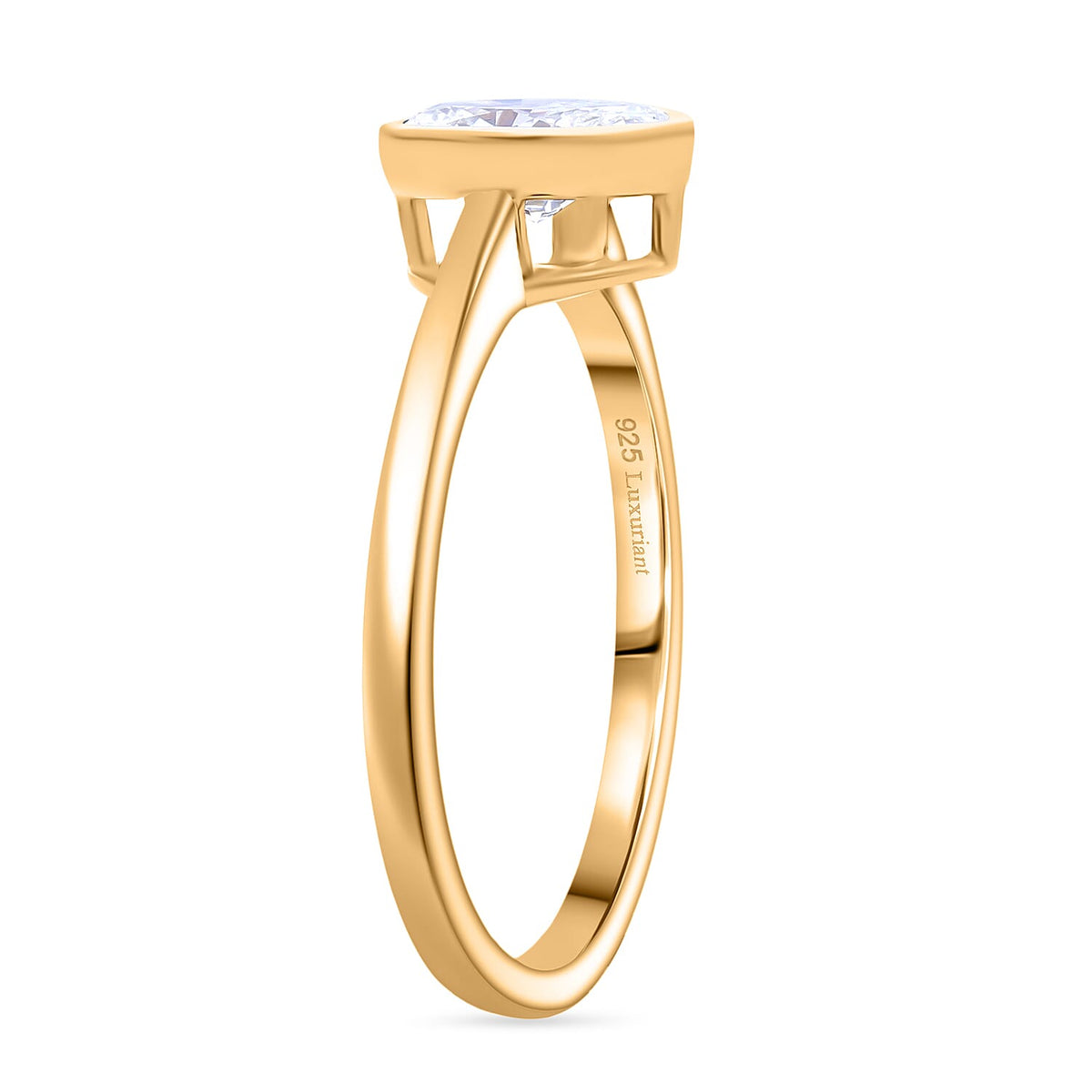 LUXURIANT 1 Ct. Lab Grown Diamond Solitaire Ring in 18K Vermeil Yellow Gold Sterling Silver 8367688 4
