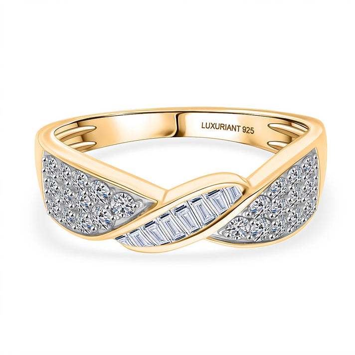 LUXURIANT 1 Ct. Lab Grown Diamond Cluster Ring in 18K Vermeil Yellow Gold Plated Sterling Silver, SGL Certified 8301908 1