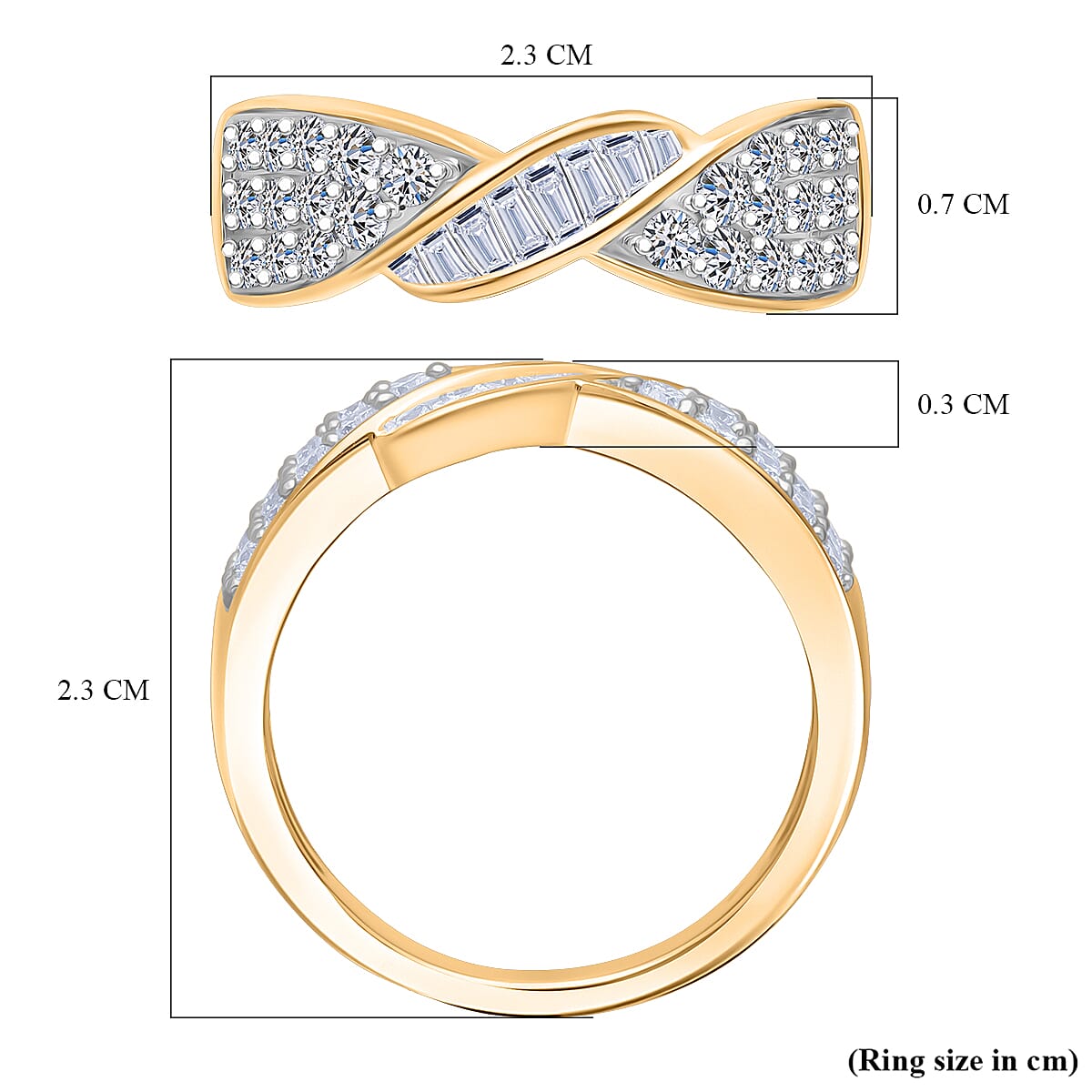 LUXURIANT 1 Ct. Lab Grown Diamond Cluster Ring in 18K Vermeil Yellow Gold Plated Sterling Silver, SGL Certified V32687634 6