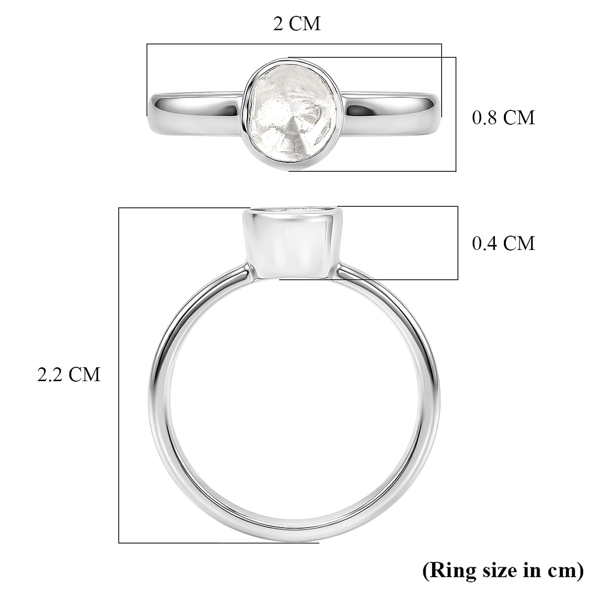 LUXURIANT Lab Grown Diamond Solitaire Ring in Rhodium Overlay Sterling Silver 8551429 6