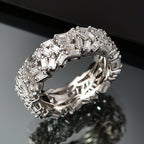 Designer Inspired - Luxuriant Lab Grown Diamond (SI-GH) Firecracker Ring in Rhodium Overlay Sterling Silver 2.00 Ct.