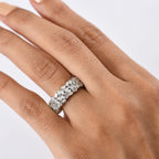 Designer Inspired - Luxuriant Lab Grown Diamond (SI-GH) Firecracker Ring in Rhodium Overlay Sterling Silver 2.00 Ct.