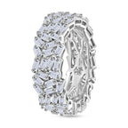 Designer Inspired - Luxuriant Lab Grown Diamond (SI-GH) Firecracker Ring in Rhodium Overlay Sterling Silver 2.00 Ct.