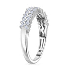 Luxuriant Lab Grown Diamond Ring in Rhodium Overlay Sterling Silver. Total Wt 0.50 Cts