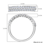 Luxuriant Lab Grown Diamond Ring in Rhodium Overlay Sterling Silver. Total Wt 0.50 Cts