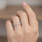 Luxuriant Lab Grown Diamond (SI-GH) Ring in Rhodium Overlay Sterling Silver 0.16 Ct.