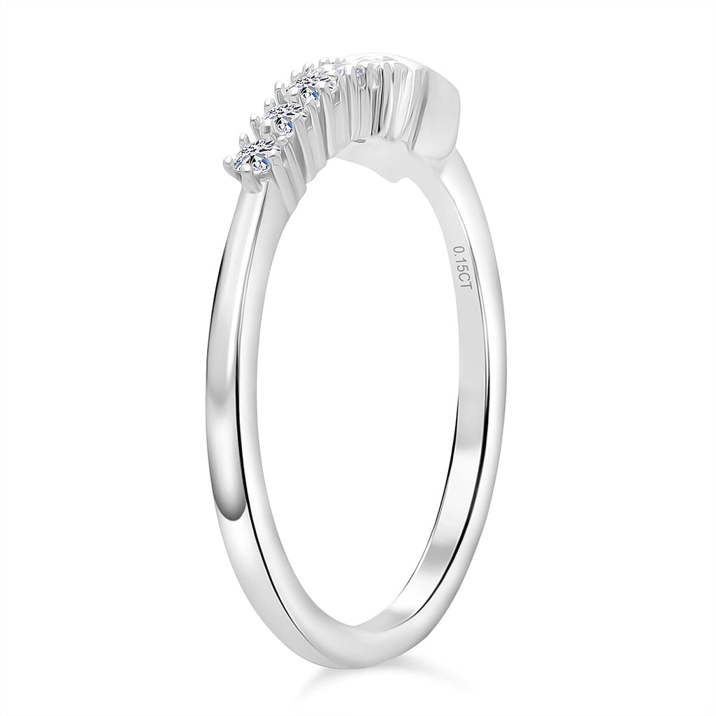 Luxuriant Lab Grown Diamond (SI-GH) Ring in Rhodium Overlay Sterling Silver 0.16 Ct.