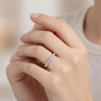 Luxuriant Lab Grown Diamond (SI-GH) Ring in Rhodium Overlay Sterling Silver 0.28 Ct.