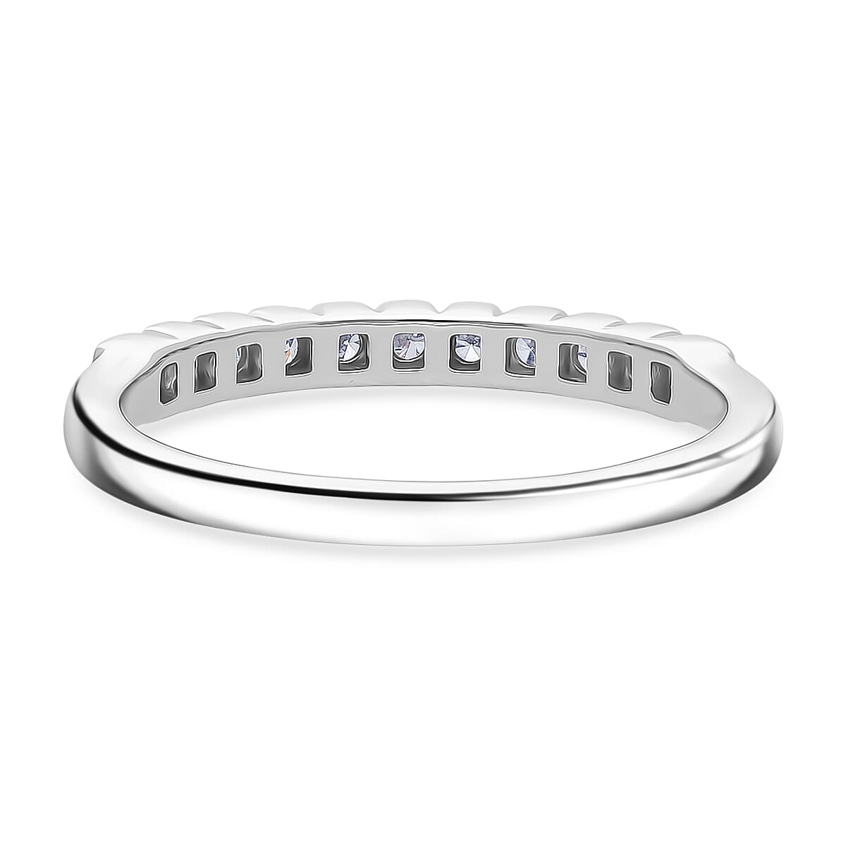 LUXURIANT 0.25 Ct. Lab Grown Diamond Band Ring in Rhodium Overlay Sterling Silver 8301923 4