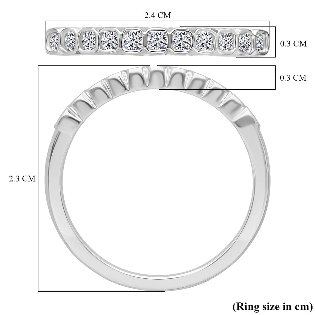 Luxuriant Lab Grown Diamond (SI-GH) Ring in Rhodium Overlay Sterling Silver 0.28 Ct.