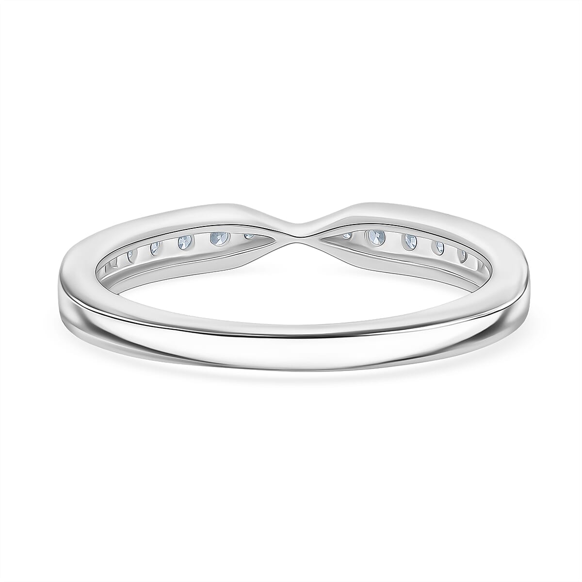 LUXURIANT 0.25 Ct. Lab Grown Diamond Band Ring in Rhodium Overlay Sterling Silver, SGL Certified 8301945 4