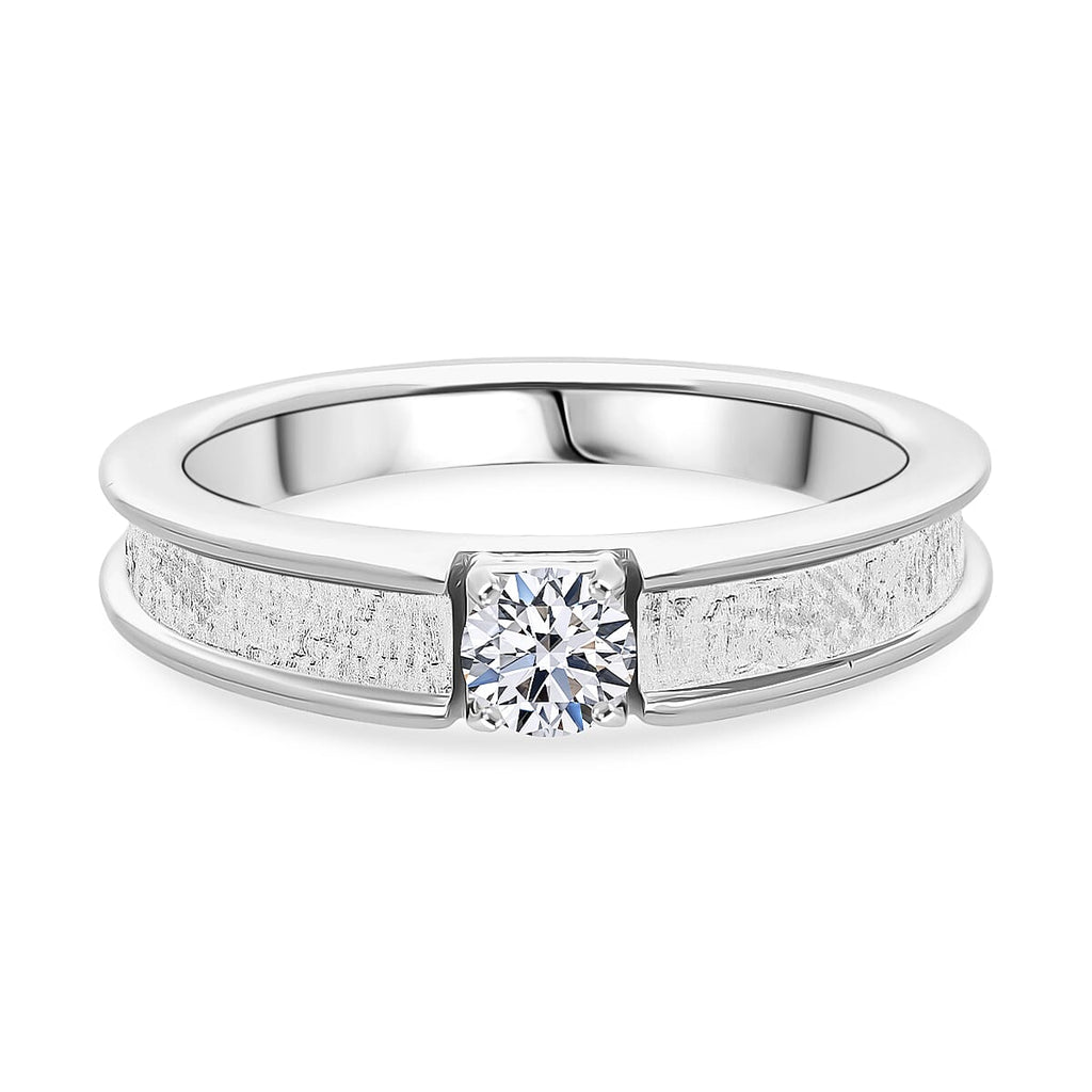 Luxuriant Lab Grown Diamond (SI-GH) Ring in Rhodium Overlay Sterling Silver