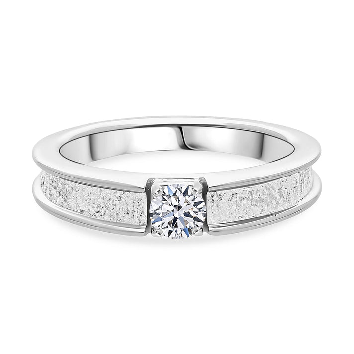 LUXURIANT Lab Grown Diamond Solitaire Ring in Rhodium Overlay Sterling Silver (SI-GH) 8349372 1