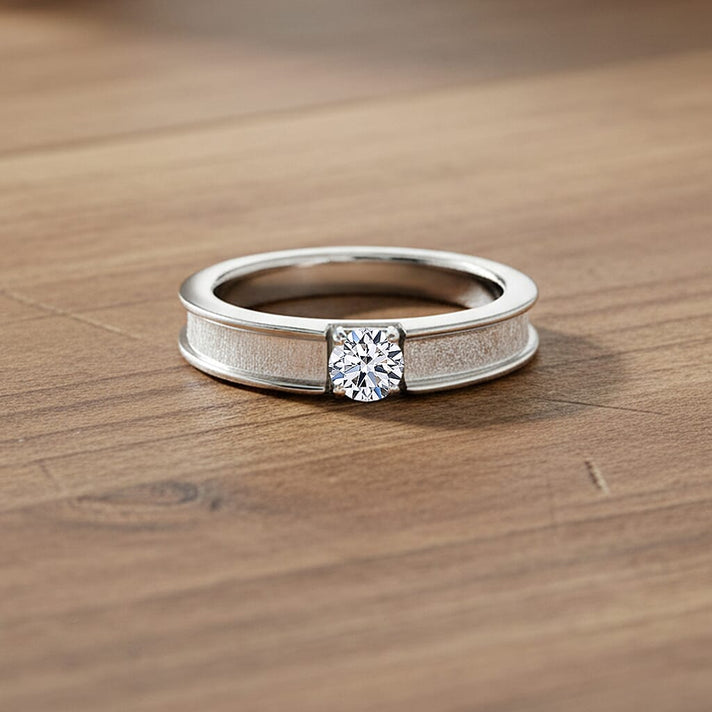 LUXURIANT Lab Grown Diamond Solitaire Ring in Rhodium Overlay Sterling Silver (SI-GH) 8349372 2