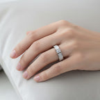 Luxuriant Lab Grown Diamond (SI-GH) Ring in Rhodium Overlay Sterling Silver