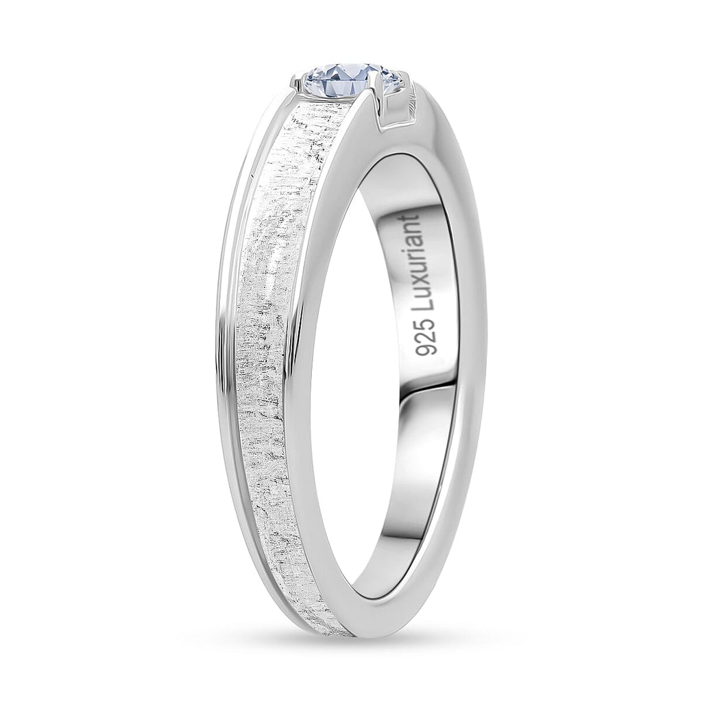 Luxuriant Lab Grown Diamond (SI-GH) Ring in Rhodium Overlay Sterling Silver