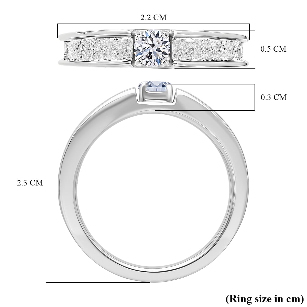 LUXURIANT Lab Grown Diamond Solitaire Ring in Rhodium Overlay Sterling Silver (SI-GH) 8349372 5
