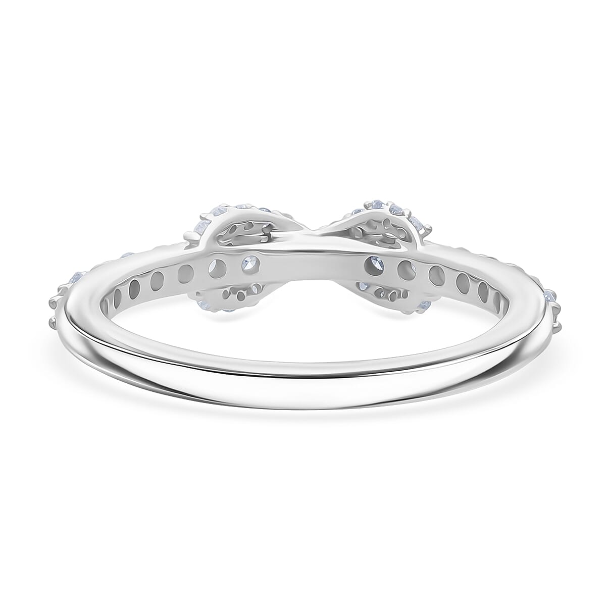 LUXURIANT 0.5 Ct. Lab Grown Diamond Bow Ring in Rhodium Overlay Sterling Silver 8322735 4