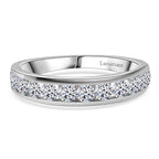 Luxuriant Lab Grown Diamond (SI-GH) Band Ring in Rhodium Overlay Sterling Silver 1.00 Ct.