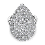 Designer Inspired - Luxuriant Lab Grown Diamond Fire Cracker (SI-GH) Ring in Rhodium Overlay Sterling Silver 1.00 Ct.