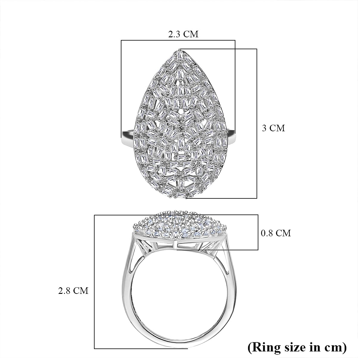 LUXURIANT 1 Ct. Lab Grown Diamond Cluster Ring in Rhodium Overlay Sterling Silver (SI-GH) 8226805 5