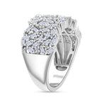 Luxuriant Lab Grown Diamond (SI-GH) Firecracker Ring in Rhodium Overlay Sterling Silver 1.00 Ct, Silver Wt. 5.30 Gms.