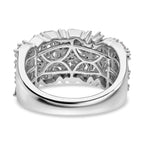 Luxuriant Lab Grown Diamond (SI-GH) Firecracker Ring in Rhodium Overlay Sterling Silver 1.00 Ct, Silver Wt. 5.30 Gms.