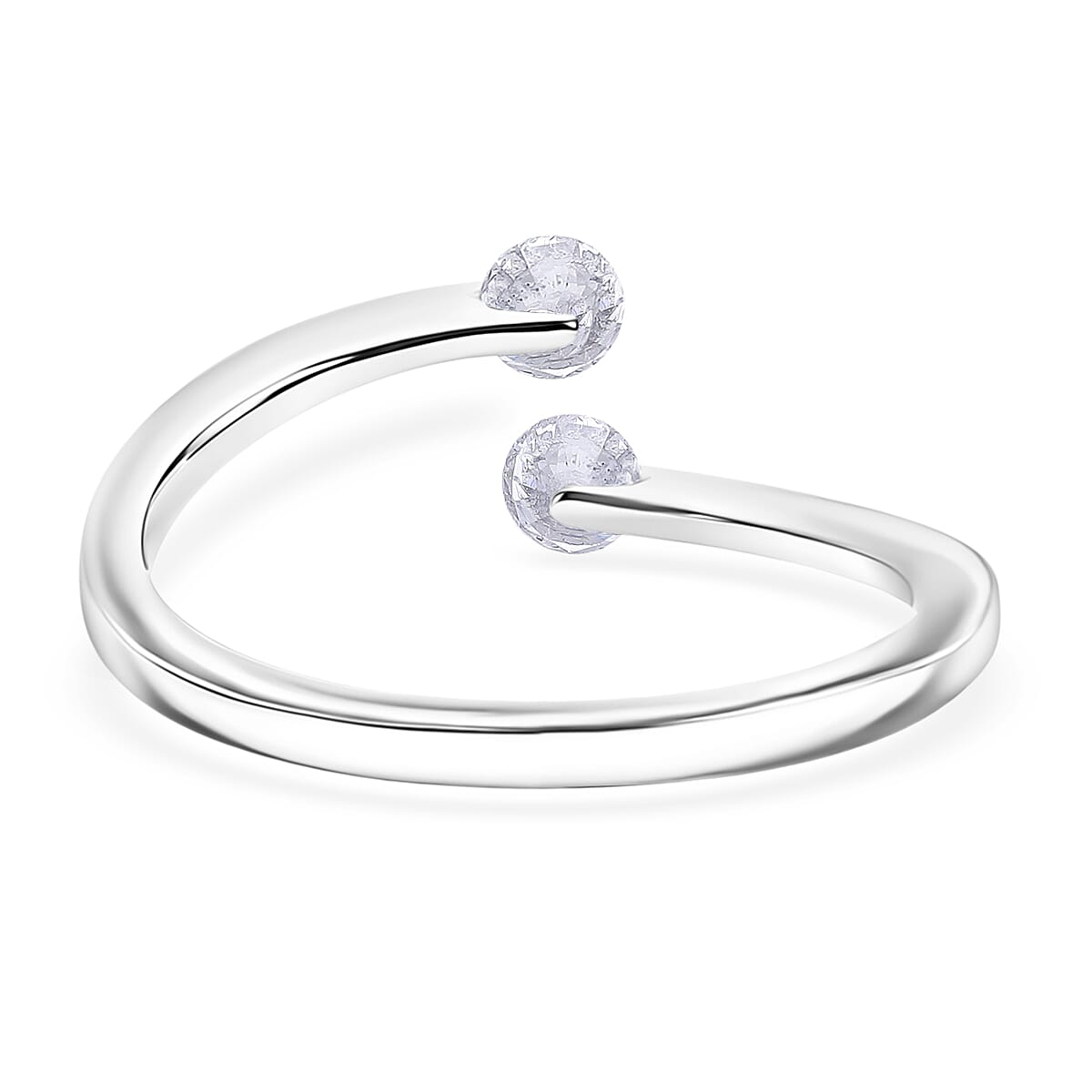 Luxuriant - Lab Grown Diamond (SI/G-H) Bypass Ring in Rhodium Overlay Sterling Silver 0.50 Ct. 8529507 5