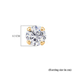 Luxuriant - Lab Grown Diamond (SI-G-H) Earring with Push Back in Yellow Gold Plated Sterling Silver 0.25 Ct.