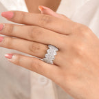 Luxuriant - Lab Grown Diamond (SI-G-H) Cluster Ring in Rhodium Overlay Sterling Silver 1.50 Ct.
