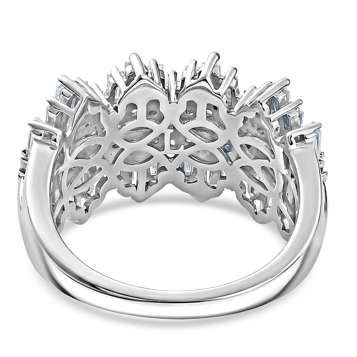 Luxuriant - Lab Grown Diamond (SI-G-H) Cluster Ring in Rhodium Overlay Sterling Silver 1.50 Ct. 8550122 5