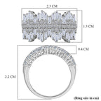 Luxuriant - Lab Grown Diamond (SI-G-H) Cluster Ring in Rhodium Overlay Sterling Silver 1.50 Ct.