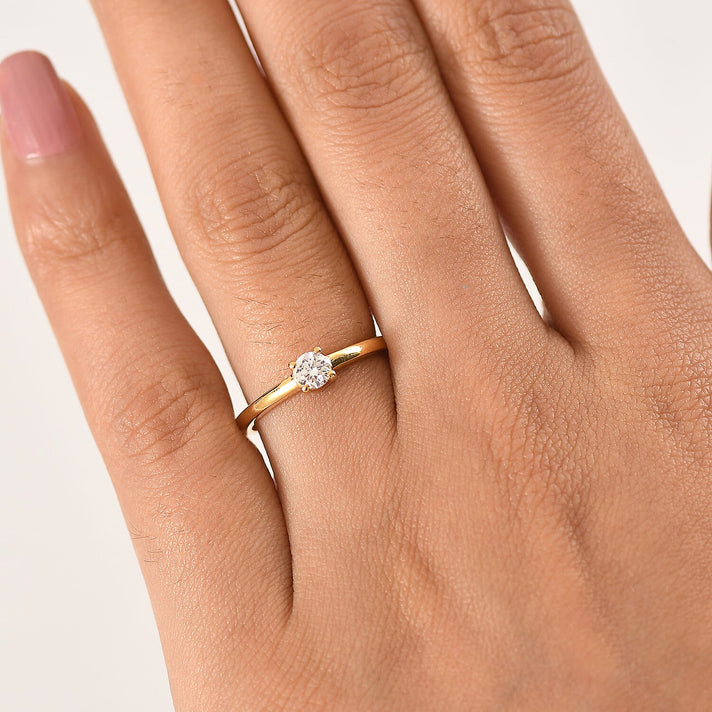 LUXURIANT Lab Grown Diamond Solitaire Ring in 18K Vermeil Yellow Gold Plated Sterling Silver (SI-G-H) 8532211 2