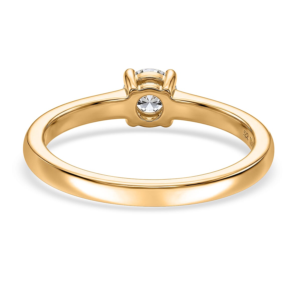 LUXURIANT Lab Grown Diamond Solitaire Ring in 18K Vermeil Yellow Gold Plated Sterling Silver (SI-G-H) 8532211 5