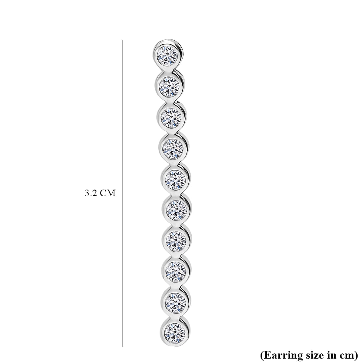 LUXURIANT 0.50 Ct. Lab Grown Diamond Dangling Earring with Push Back in Rhodium Overlay Sterling Silver (SI-GH) 8276810 5