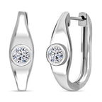 Luxuriant Lab Grown Diamond (SI-GH) Hoop Earring in Rhodium Overlay Sterling Silver 0.50 Ct.