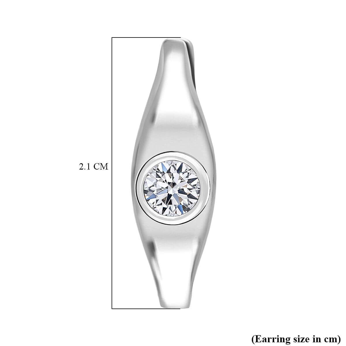 LUXURIANT 0.5 Ct. Lab Grown Diamond Solitaire Hoop Earring in Rhodium Overlay Sterling Silver (SI-GH) 8279576 4