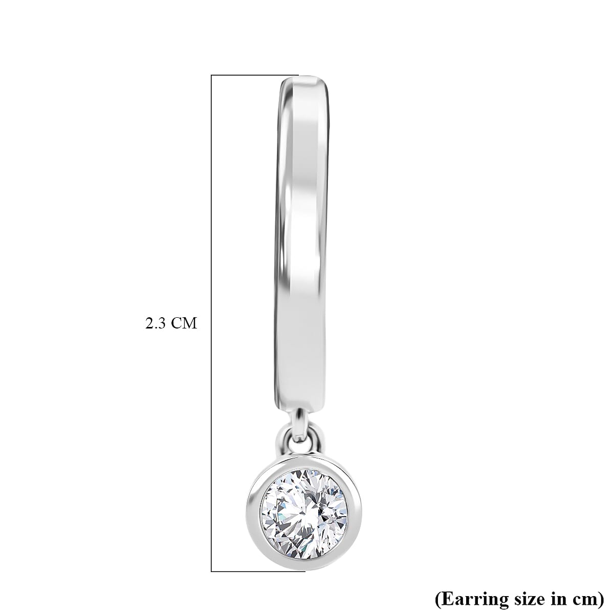 LUXURIANT 0.5 Ct. Lab Grown Diamond Solitaire Half-Hoop Earring with Push Back in Rhodium Overlay Sterling Silver (SI-GH) 8279504 5