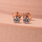 Luxuriant Lab Grown Diamond (SI-GH) Earring with Push Back in Rose Gold Plated Sterling Silver 0.25 Ct.