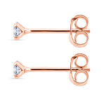 Luxuriant Lab Grown Diamond (SI-GH) Earring with Push Back in Rose Gold Plated Sterling Silver 0.25 Ct.