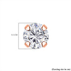 Luxuriant Lab Grown Diamond (SI-GH) Earring with Push Back in Rose Gold Plated Sterling Silver 0.25 Ct.