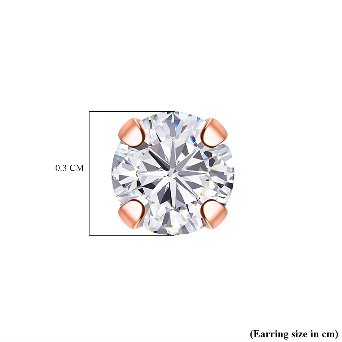 LUXURIANT Lab Grown Diamond Solitaire Stud Earring with Push Back in Rose Gold Plated Sterling Silver (SI-GH) 8273369 4