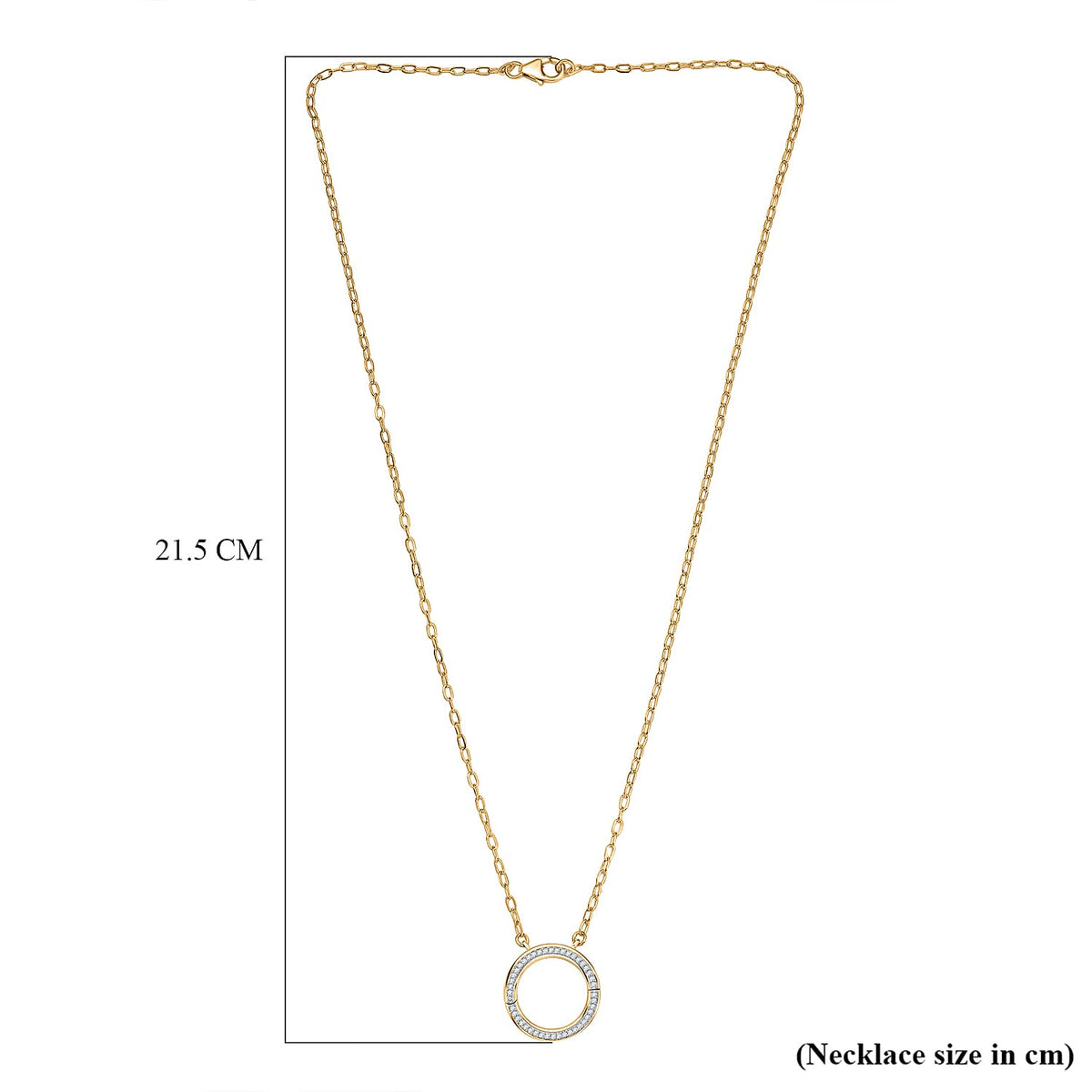 LUXURIANT Lab Grown Diamond (SI-GH) Openable Circle Pendant (Size - 20) in 18K Vermeil Yellow Gold Over Sterling Silver 8227555 6