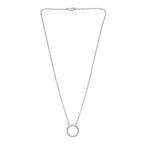 Luxuriant Lab Grown Diamond (SI-GH) Openable Circle Pendent (Size - 20) in Rhodium Overlay Sterling Silver 0.25Cts