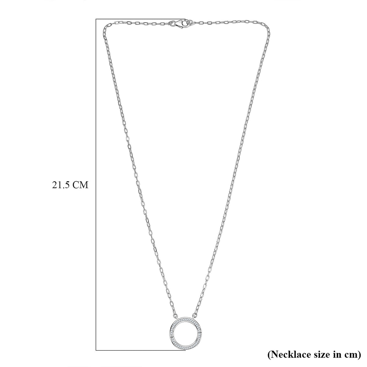 LUXURIANT Lab Grown Diamond (SI-GH) Openable Circle Pendant (Size - 20) in Rhodium Overlay Sterling Silver 8227554 6