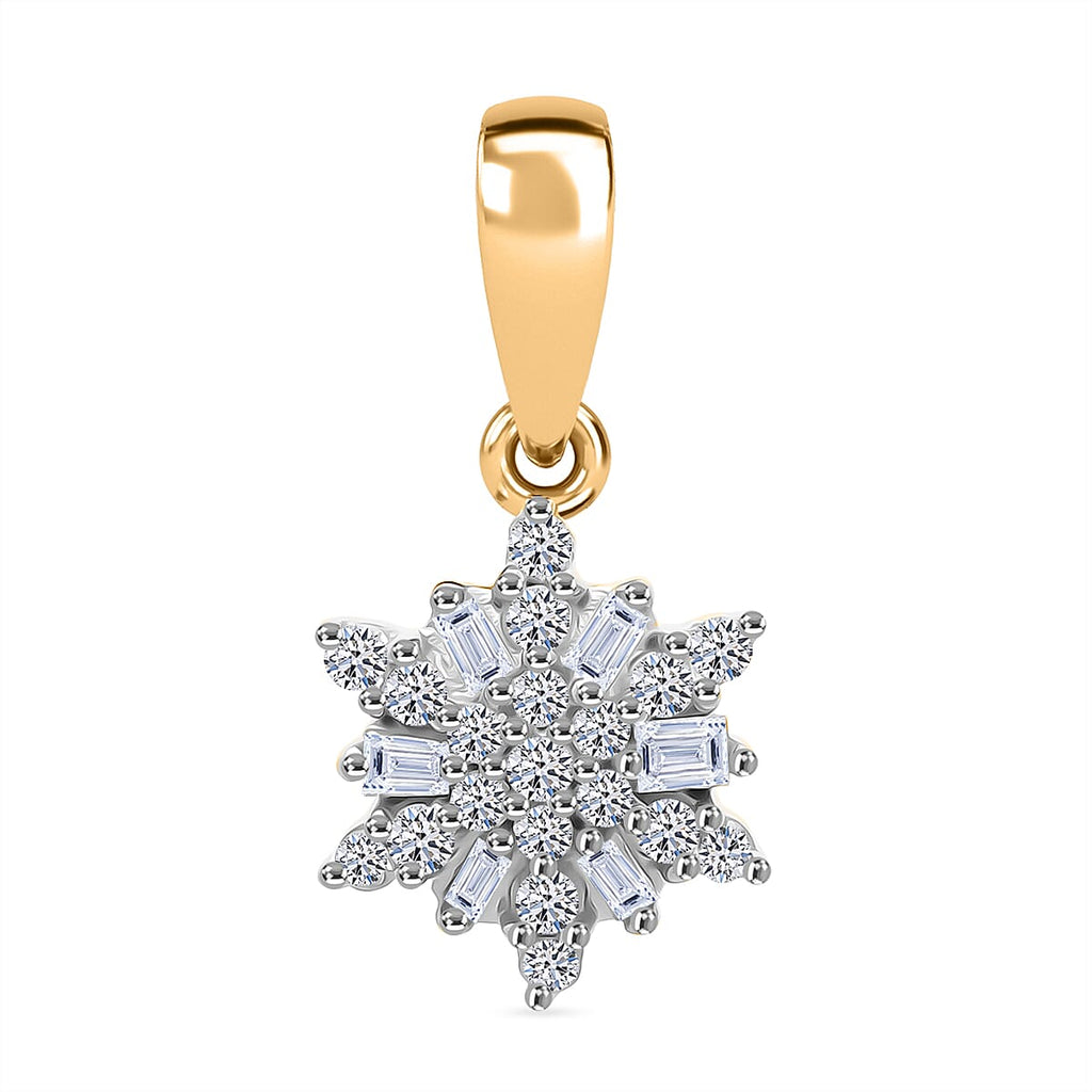 Black Friday Deal - Luxuriant Lab Grown Diamond (SI-GH) Pendant in 18K Vermeil Yellow Gold Plated Sterling Silver