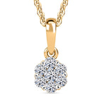 Luxuriant Lab Grown Diamond (SI-GH) Pendant with Chain (Size 20) with Pressure Set in 18K Vermeil Yellow Gold Plated Sterling Silver